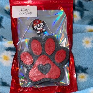 Red and Black Paw Print Air Freshener